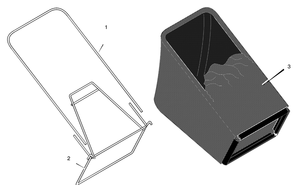 Bag Assembly Diagram and Parts List for 229630X8B 2001 Briggs and Stratton Lawn Mower